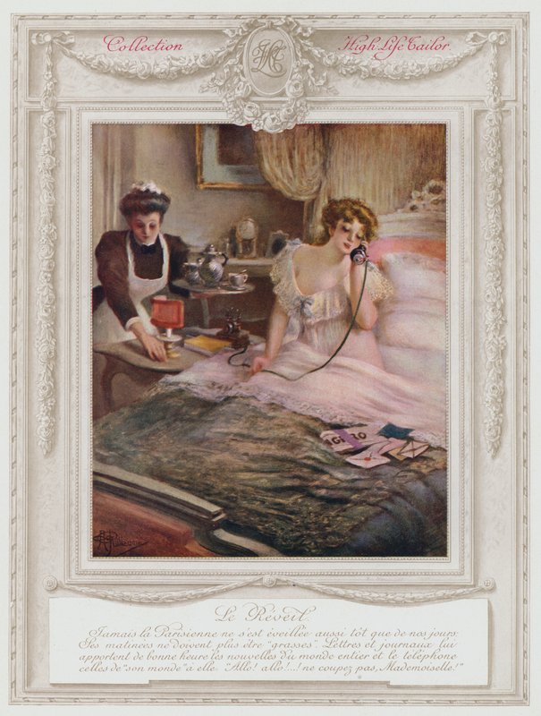 Belle Epoque Paris, Modna pani budząca się (kolor lito) autorstwa Albert Guillaume