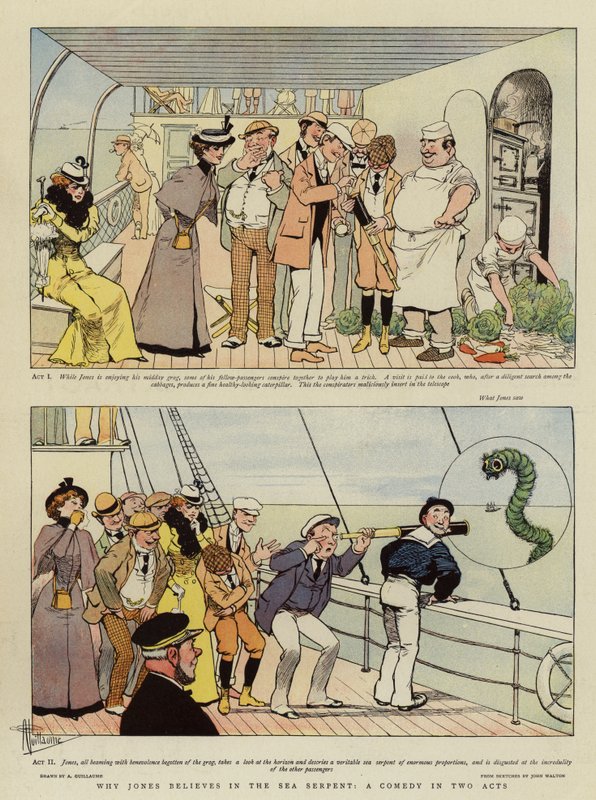 Dlaczego Jones wierzy w Węża Morskiego, komedię w dwóch aktach (chromolitho) autorstwa Albert Guillaume