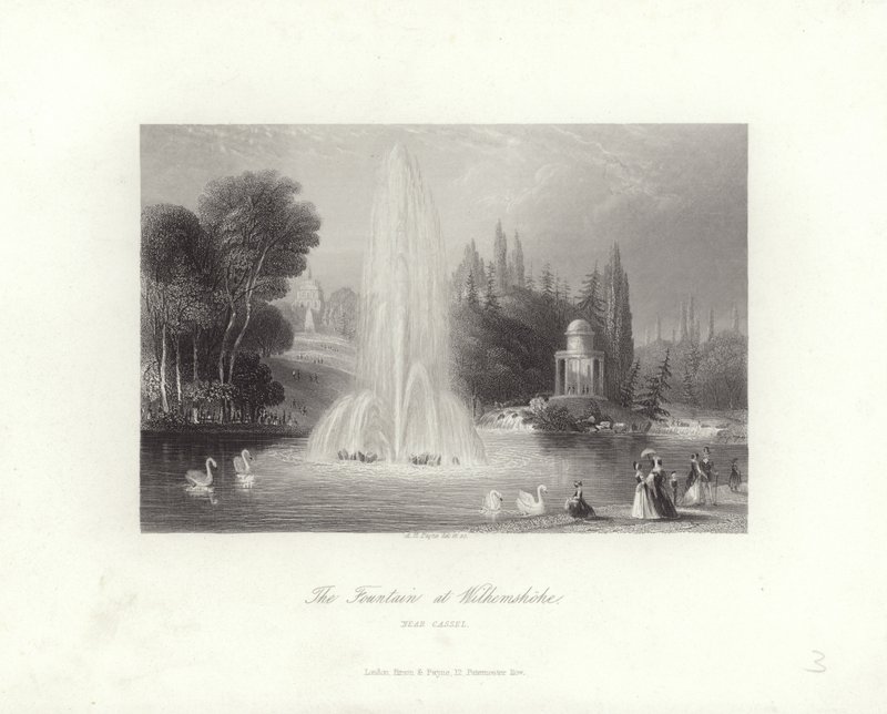 Fontanna w Wilhelmshohe autorstwa Albert Henry Payne