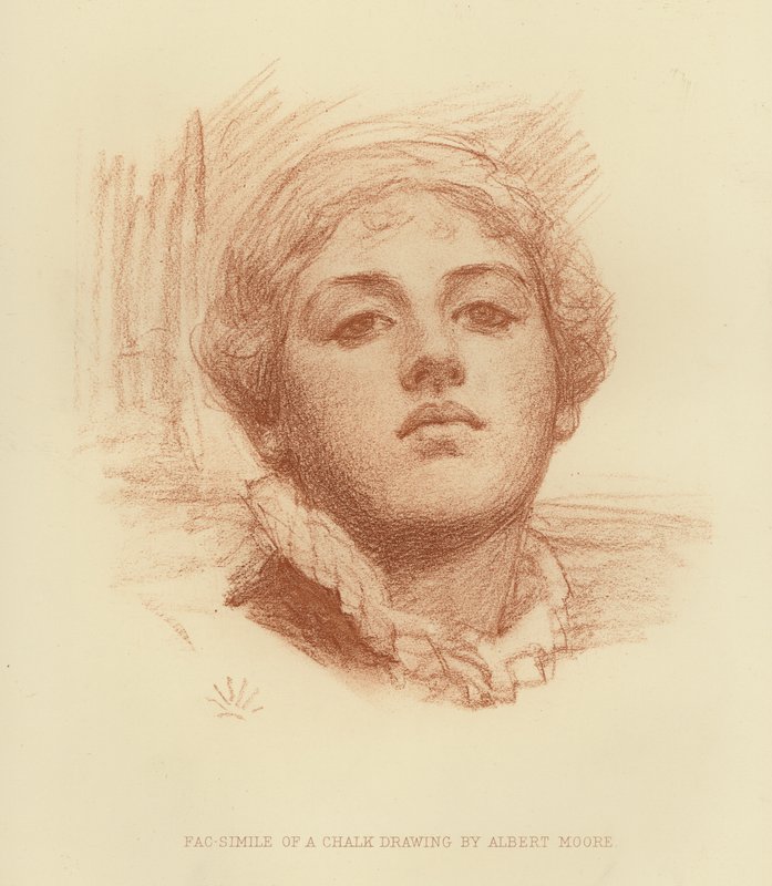 Fac-porównanie rysunku kredą (grawerunek) autorstwa Albert Joseph (after) Moore