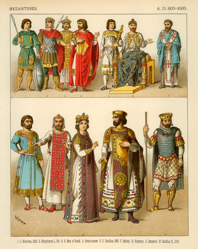 Kostium Bizantyjczyków 800-1000 AD autorstwa Albert Kretschmer