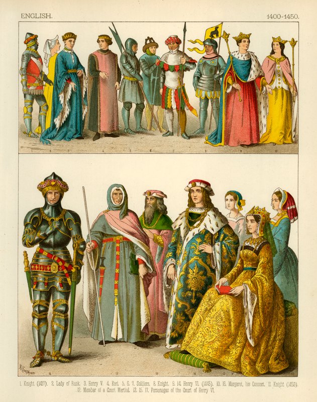 Kostiumy angielskie 1400-1450 autorstwa Albert Kretschmer