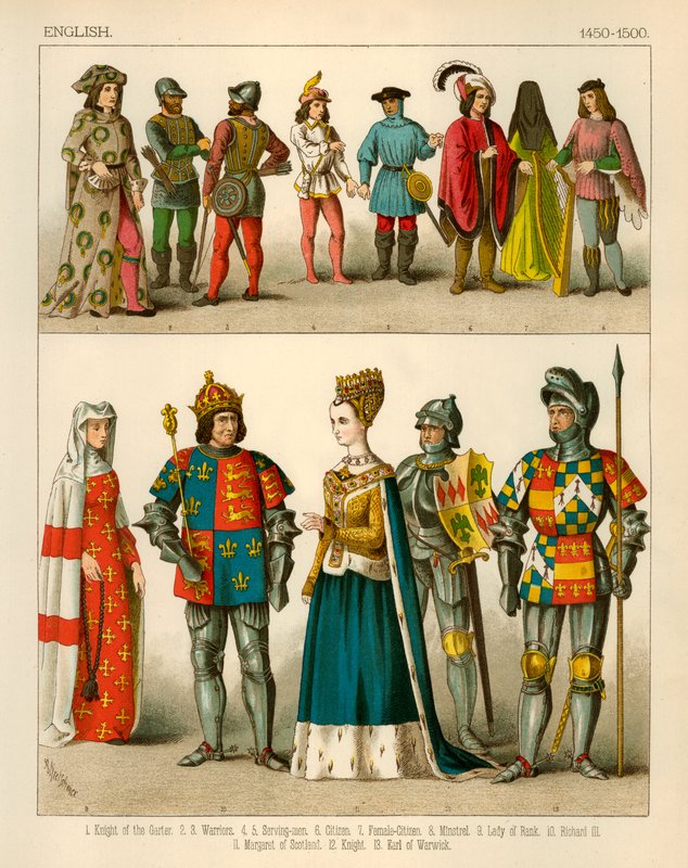 Kostium angielski 1450-1500 autorstwa Albert Kretschmer