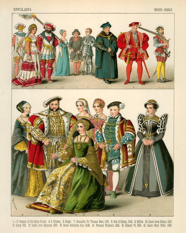 Kostium angielski 1500-1550 autorstwa Albert Kretschmer