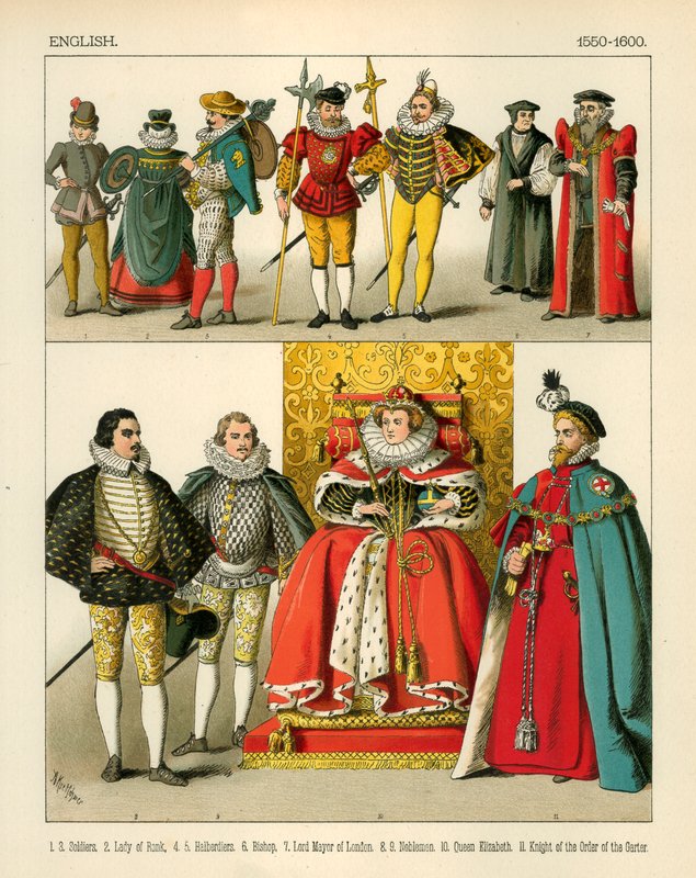 Kostium angielski 1550-1600 autorstwa Albert Kretschmer