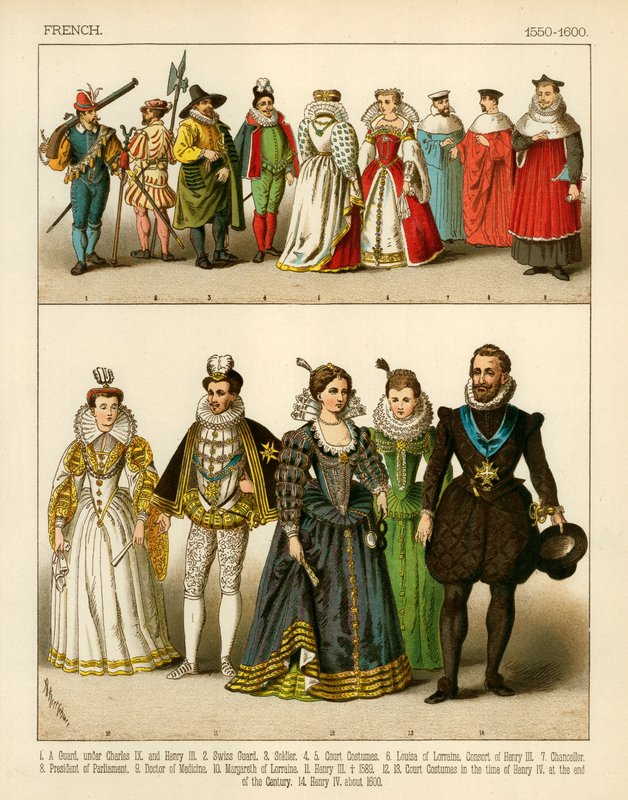 Kostium francuski 1550-1600 autorstwa Albert Kretschmer