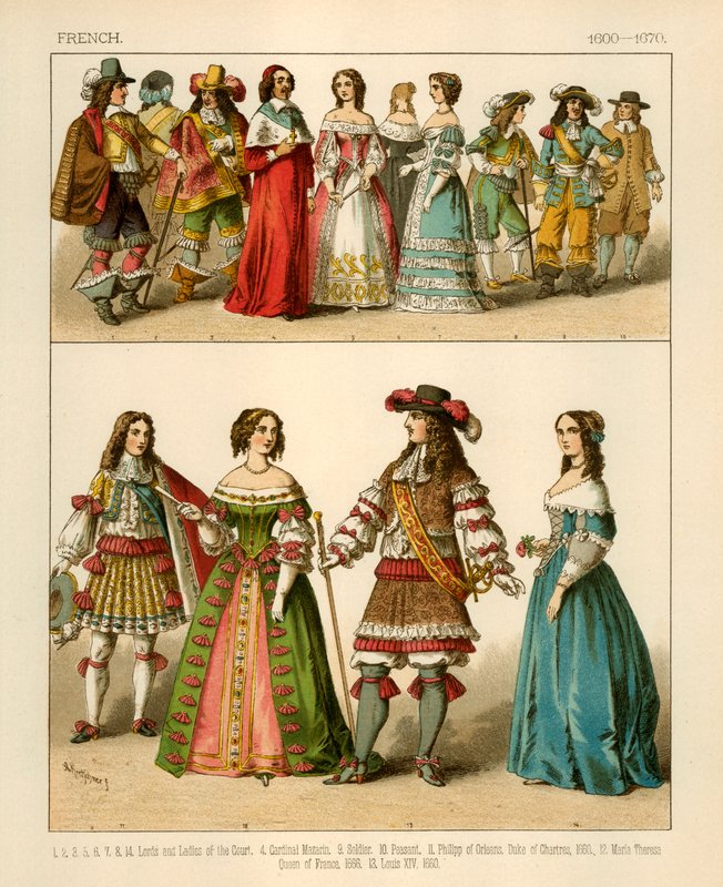 Kostiumy francuskie 1600-1670 autorstwa Albert Kretschmer