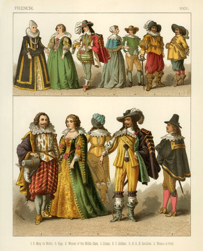 Kostiumy francuskie 1600 autorstwa Albert Kretschmer