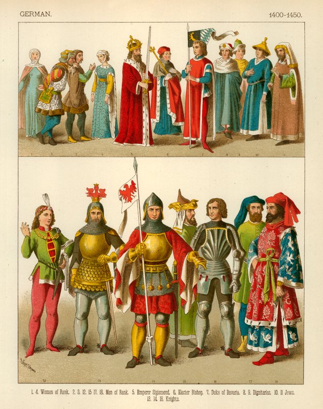 Kostiumy niemieckie 1400-1450 autorstwa Albert Kretschmer