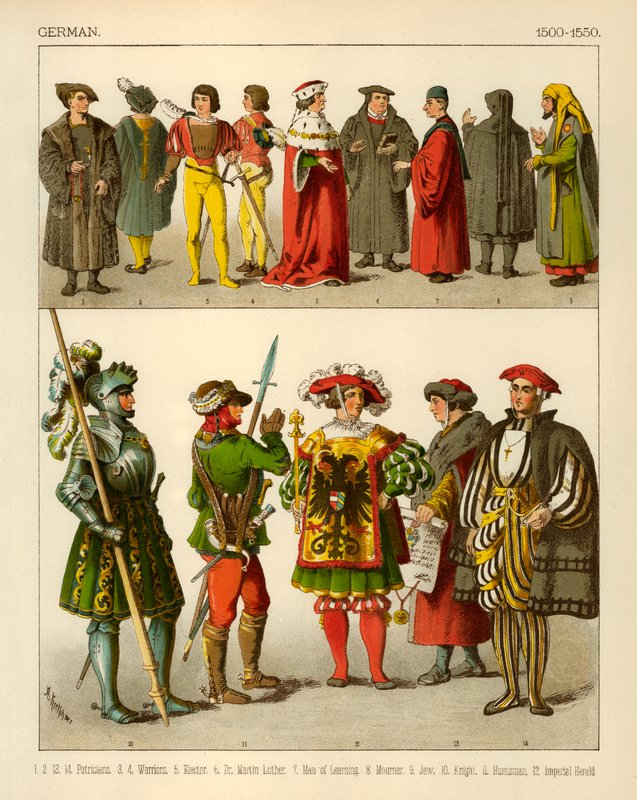 Niemiecki kostium 1500-1550 autorstwa Albert Kretschmer