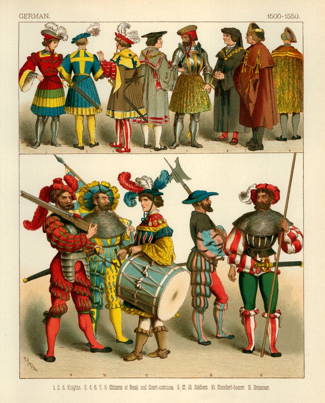 Niemiecki kostium 1500-1550 autorstwa Albert Kretschmer