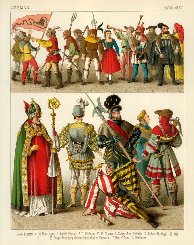 Niemiecki kostium 1550-1600 autorstwa Albert Kretschmer