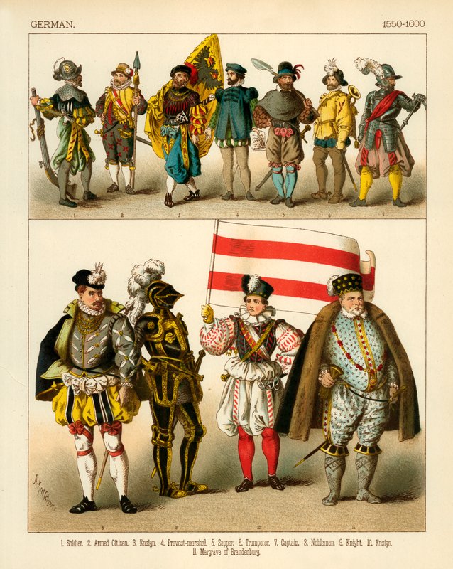 Niemiecki kostium 1550-1600 autorstwa Albert Kretschmer
