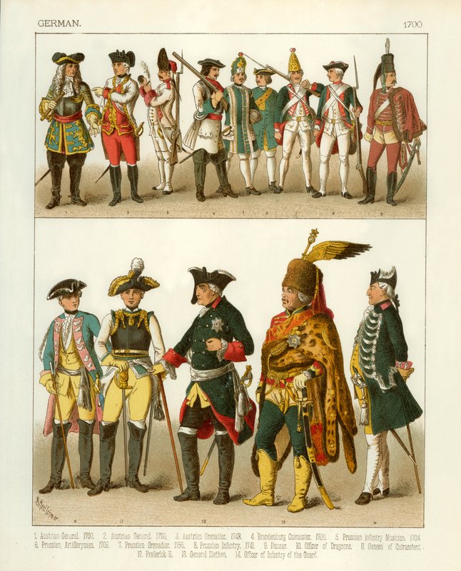 Niemieckie kostiumy 1700 autorstwa Albert Kretschmer