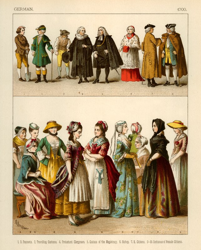 Niemieckie kostiumy 1700 autorstwa Albert Kretschmer