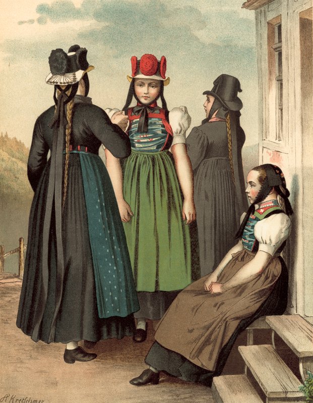 Strój niemiecki, Baden, St Georgen, Tennenbronn autorstwa Albert Kretschmer