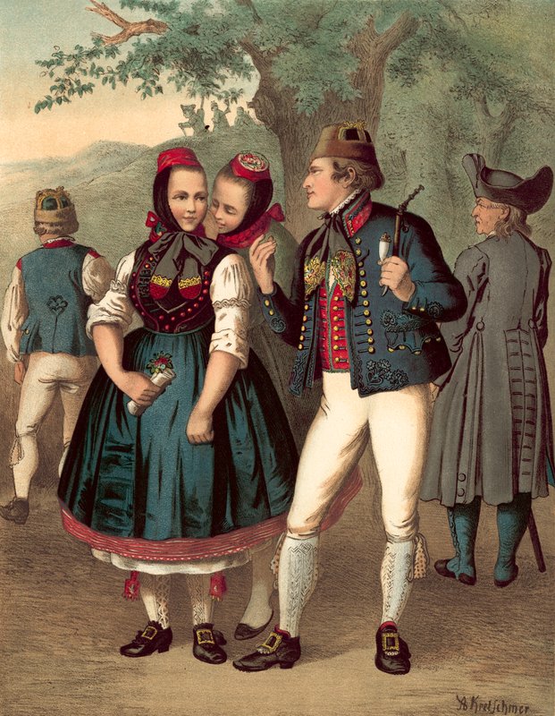 Strój niemiecki, Chur-Hessen i der Schwalm autorstwa Albert Kretschmer
