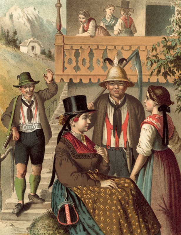 Strój niemiecki, Austria, Pinzgau autorstwa Albert Kretschmer