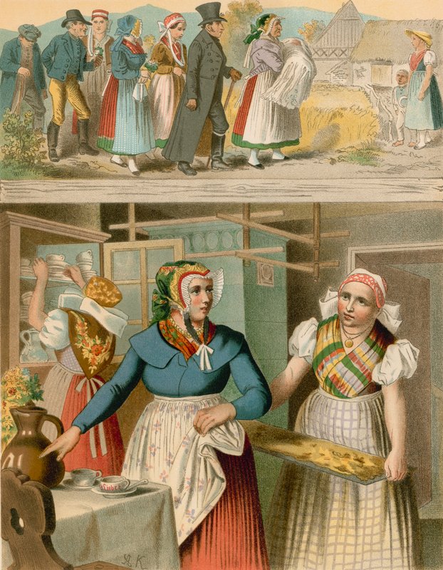 Strój niemiecki, Prusy (województwo śląskie), Buchwald, Fischbach autorstwa Albert Kretschmer