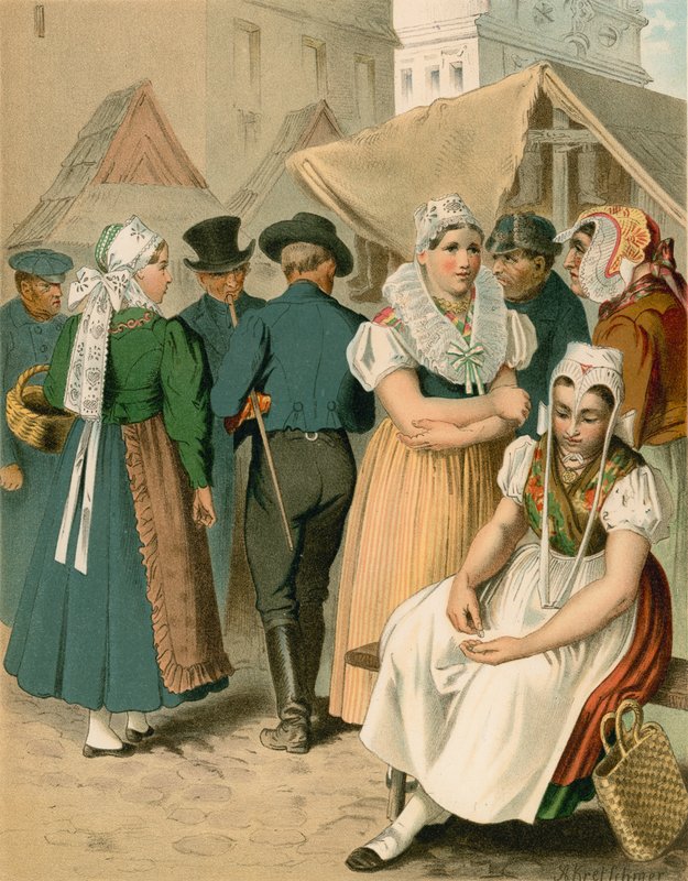 Strój niemiecki, Prusy (województwo śląskie), Tannhausen autorstwa Albert Kretschmer