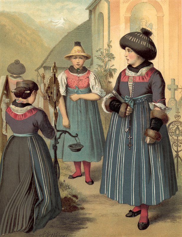 Strój niemiecki, Tyrol, Passeyer autorstwa Albert Kretschmer