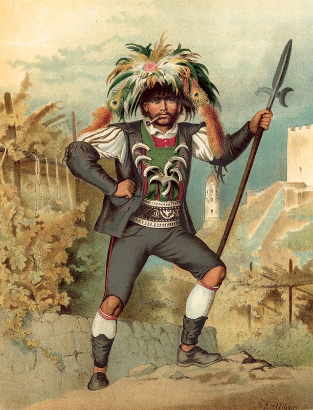 Vokiškas kostiumas, Tirolis, Weinhuter von Meranpoli autorstwa Albert Kretschmer