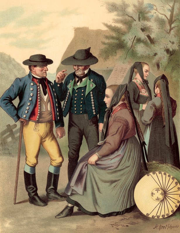 Strój niemiecki, Wirtembergia, Freudenstadt Rottenburg autorstwa Albert Kretschmer