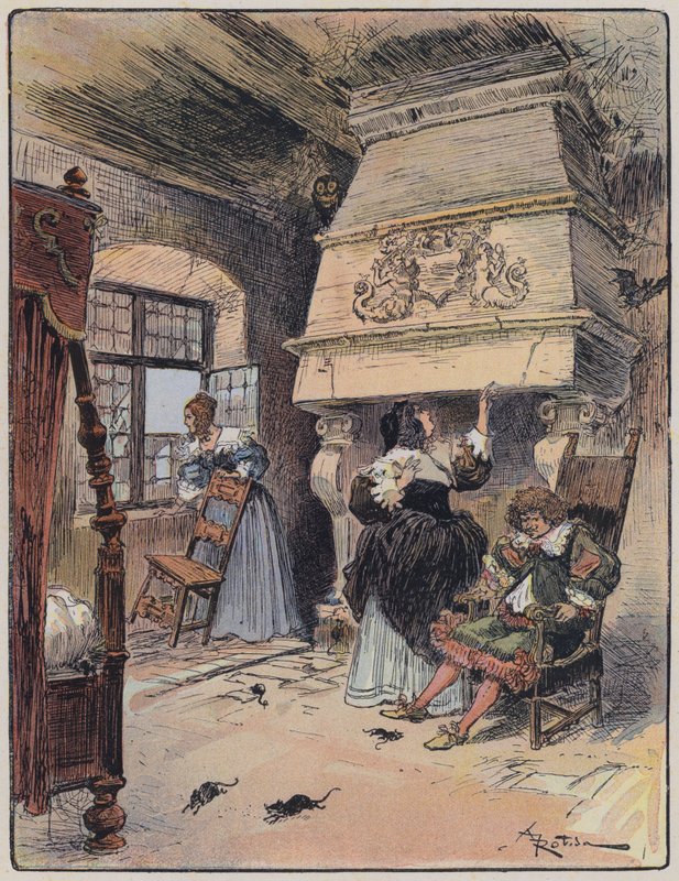 Ilustracja do Le Capitaine Bellormeau autorstwa i zilustrowana przez A Robidę (kolor lito) autorstwa Albert Robida