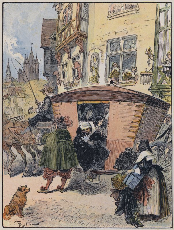 Ilustracja do Le Capitaine Bellormeau autorstwa i zilustrowana przez A Robidę (kolor lito) autorstwa Albert Robida