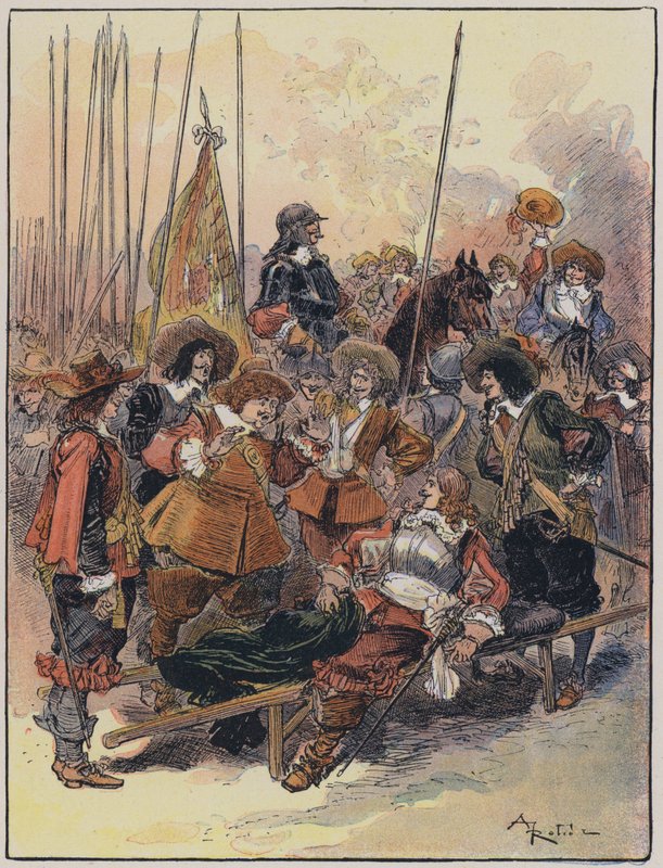 Ilustracja do Le Capitaine Bellormeau autorstwa i zilustrowana przez A Robidę (kolor lito) autorstwa Albert Robida