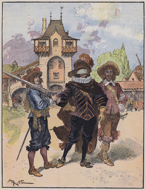 Ilustracja do Le Capitaine Bellormeau autorstwa i zilustrowana przez A Robidę (kolor lito) autorstwa Albert Robida