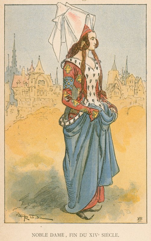 Szlachetna Dama, koniec XIV wieku autorstwa Albert Robida