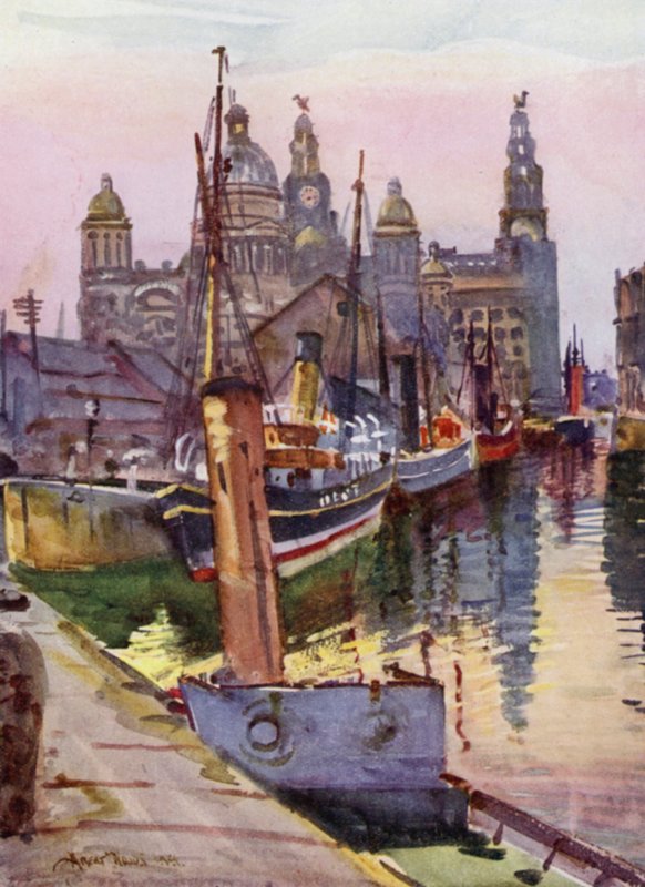 Liverpool, Canning Dock (kolor lito) autorstwa Albert Woods