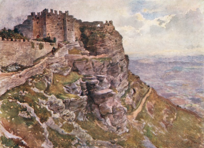 Zamek Monte San Giuliano autorstwa Alberto Pisa