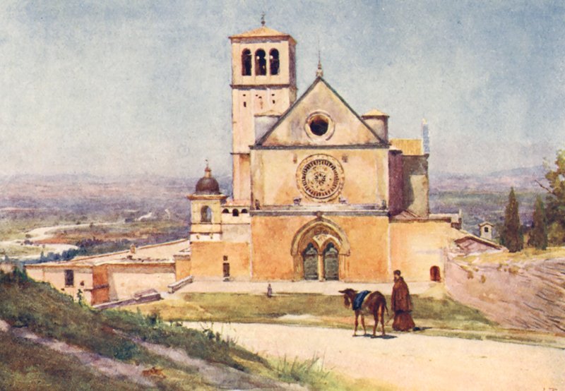 S Francesco, Asyż (kolorowa litografia) autorstwa Alberto Pisa