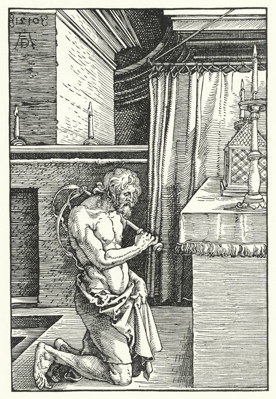 Król Dawid czyni pokutę (rycina) autorstwa Albrecht (after) Durer or Duerer