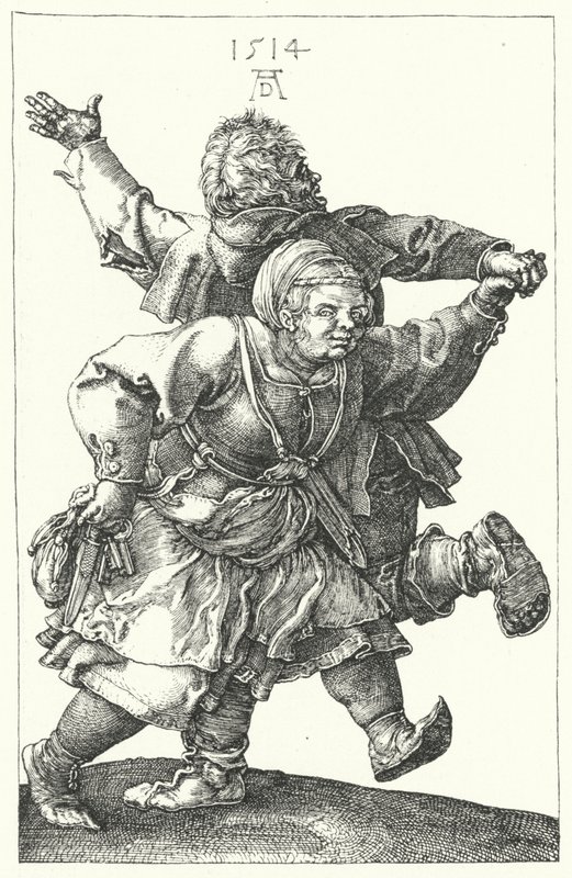 Chłopska para tańczy autorstwa Albrecht (after) Durer or Duerer