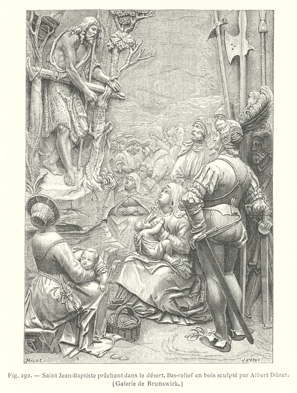 Ewangelia św. Jana Chrzciciela na pustyni (rycina) autorstwa Albrecht (after) Durer or Duerer