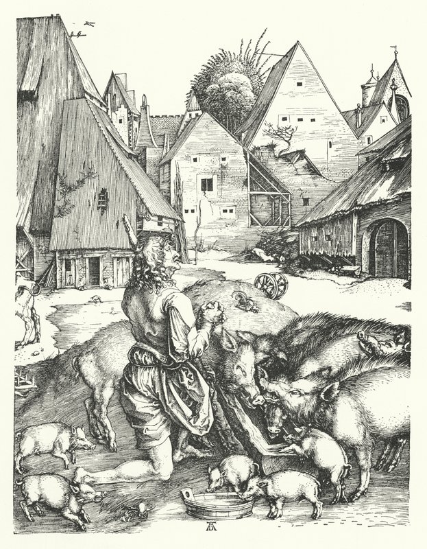 Syn marnotrawny (rycina) autorstwa Albrecht (after) Durer or Duerer