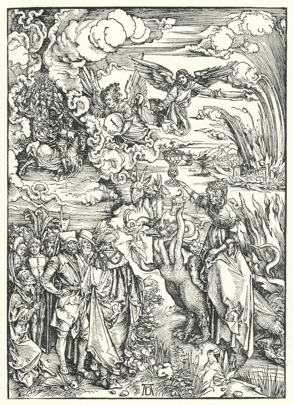 Nierządnica z Babilonu (rycina) autorstwa Albrecht (after) Durer or Duerer