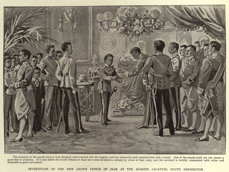 Inwestytura nowego tronu Syjamu w poselstwie syjamskim, South Kensington autorstwa Alexander Stuart Boyd