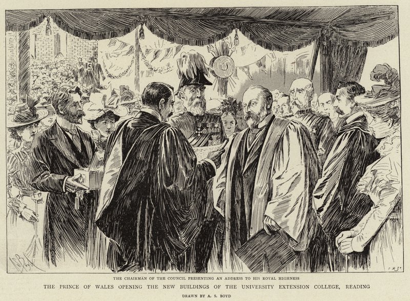 Książę Walii otwiera nowe budynki University Extension College, czytanie autorstwa Alexander Stuart Boyd