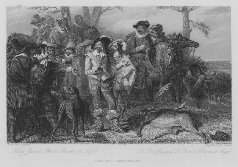 King James, Prince Charles i Nigel (grafika) autorstwa Alexander Chisholm