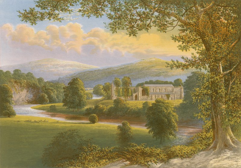 Bolton Priory (kolorowy grawerunek) autorstwa Alexander Francis Lydon