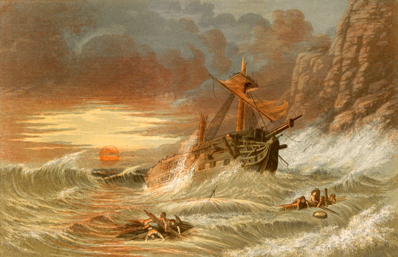 Ilustracja do wraku Sokolnika autorstwa Alexander Francis Lydon