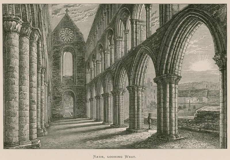 Opactwo Jedburgh, Nawa, patrząc na zachód autorstwa Alexander Francis Lydon
