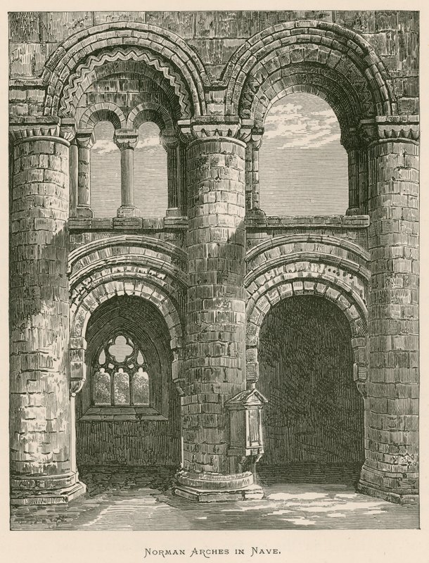 Opactwo Jedburgh, Norman Arches w Nave autorstwa Alexander Francis Lydon
