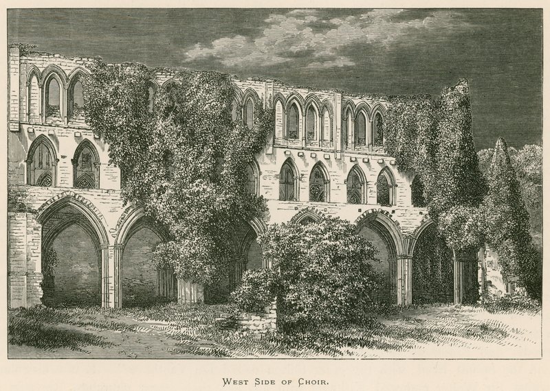 Opactwo Rievaulx, zachodnia strona chóru autorstwa Alexander Francis Lydon