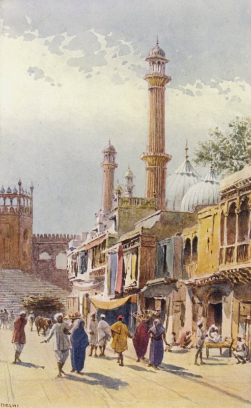 Ulica w Delhi, patrząc w stronę Jumma Musjid autorstwa Alexander Henry Hallam Murray