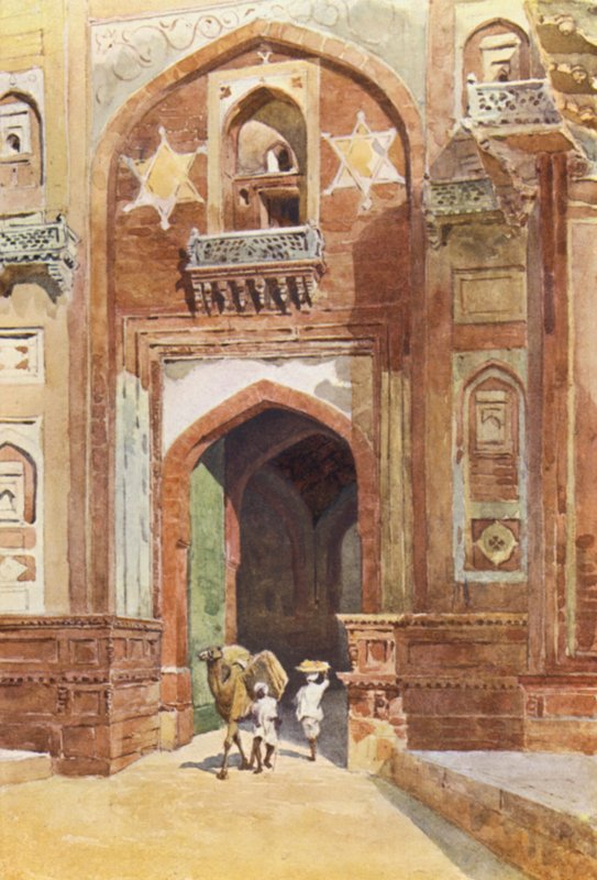 Fort Agra, wewnątrz Bramy Delhi (kolor lito) autorstwa Alexander Henry Hallam Murray